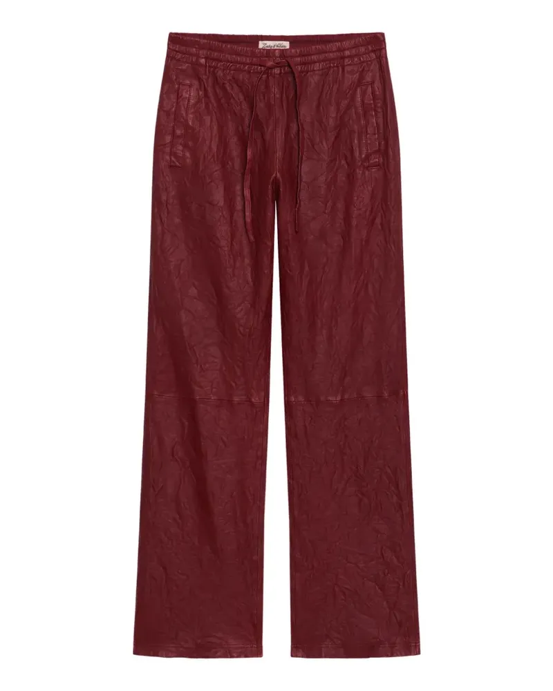 Zadig & Voltaire Pocha Lederhose in Knitteroptik - Rot Rot