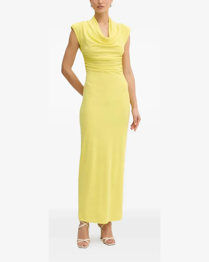 Fracomina cowl-neck open-back maxi dress - Gelb Gelb