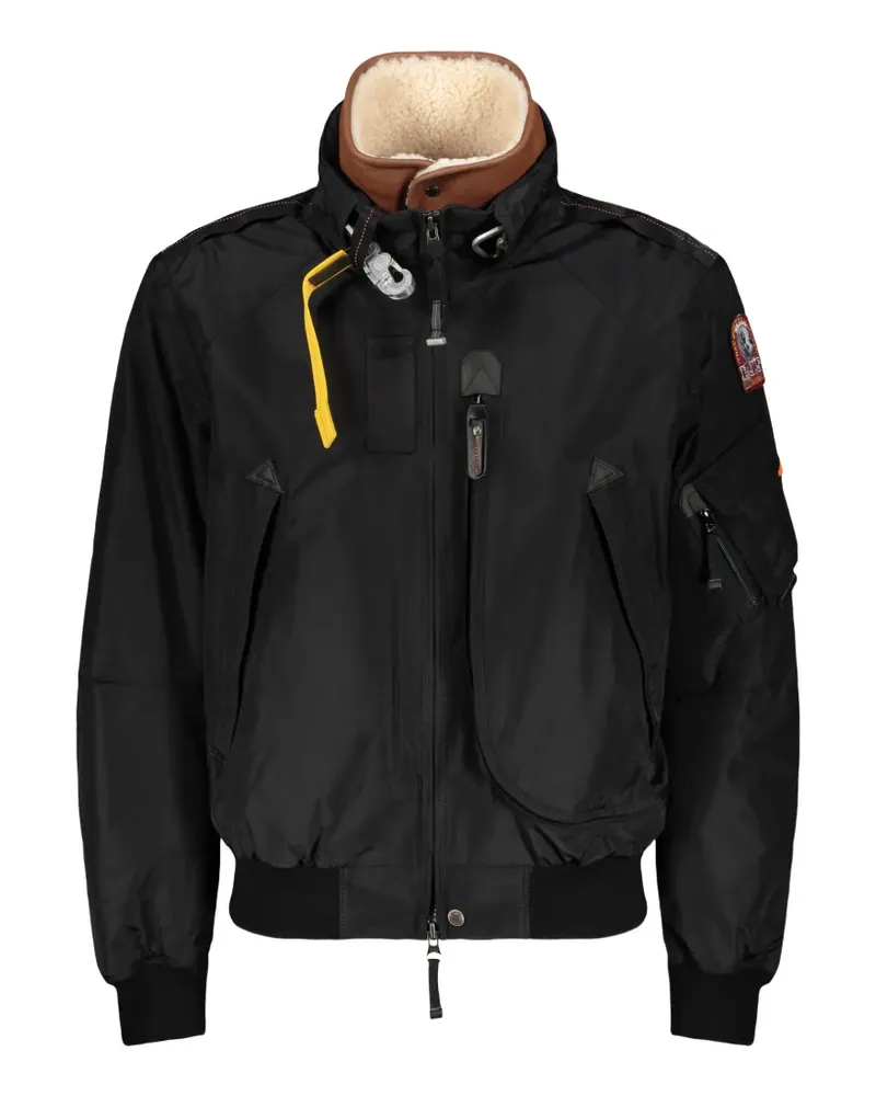 Parajumpers Wattierte Gobi Bomberjacke mit Pelzbesatz - Schwarz Schwarz