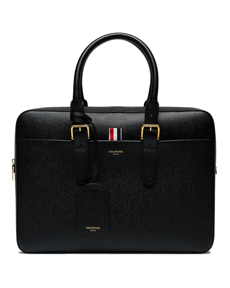 Thom Browne Aktentasche aus strukturiertem Leder - Schwarz Schwarz