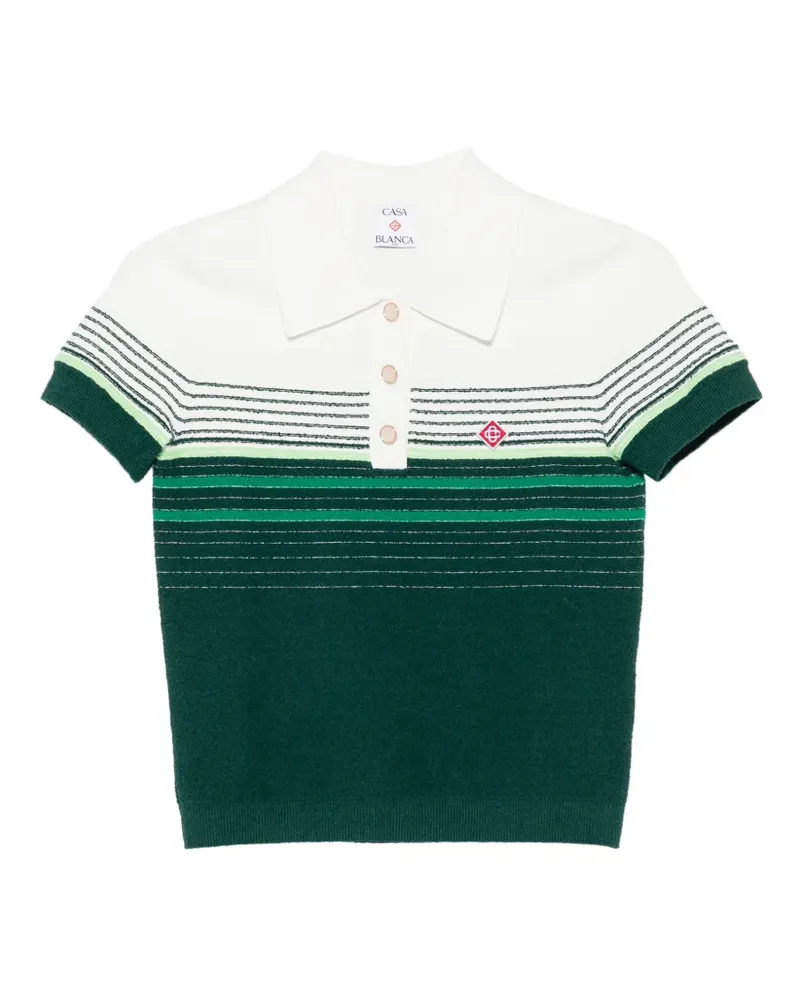 Casablanca Paris striped short-sleeve polo shirt - Grün Grün