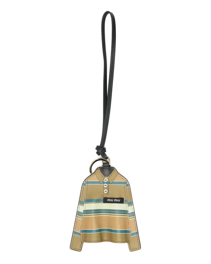 Miu Miu striped shirt keyring - Braun Braun