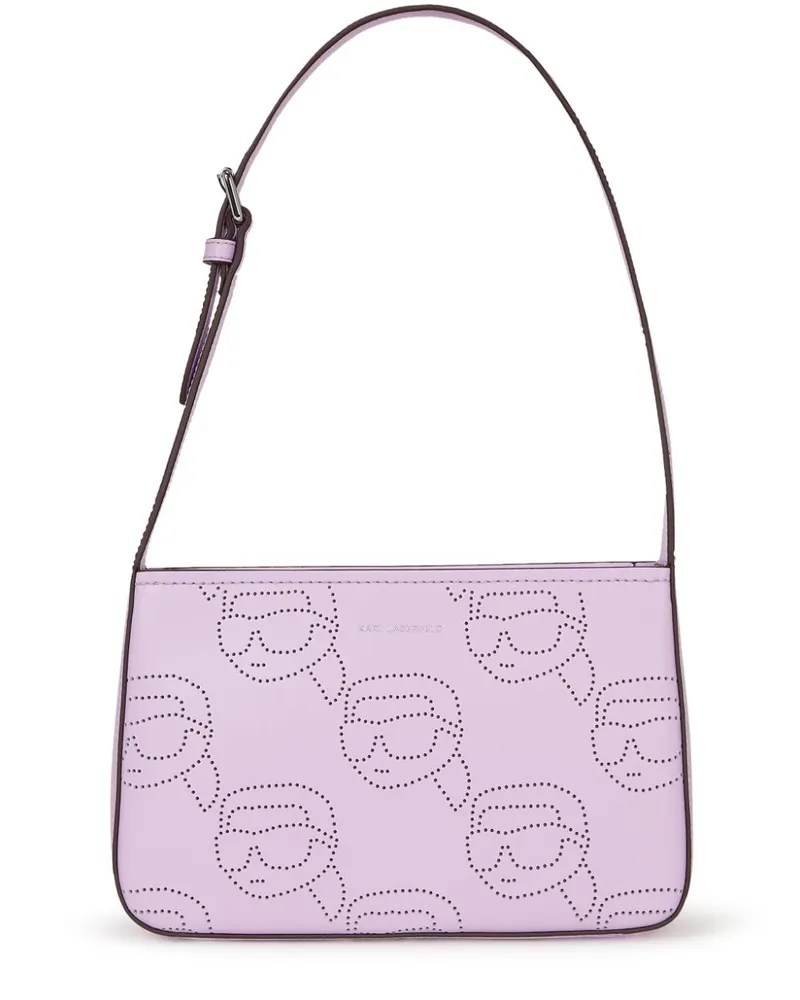 Karl Lagerfeld Perforierte Ikonik Schultertasche - Rosa Rosa