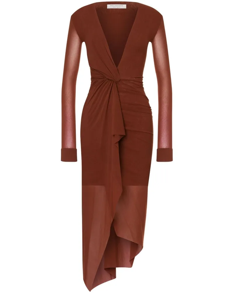 Philosophy Di Lorenzo Serafini Kleid mit V-Ausschnitt - Braun Braun