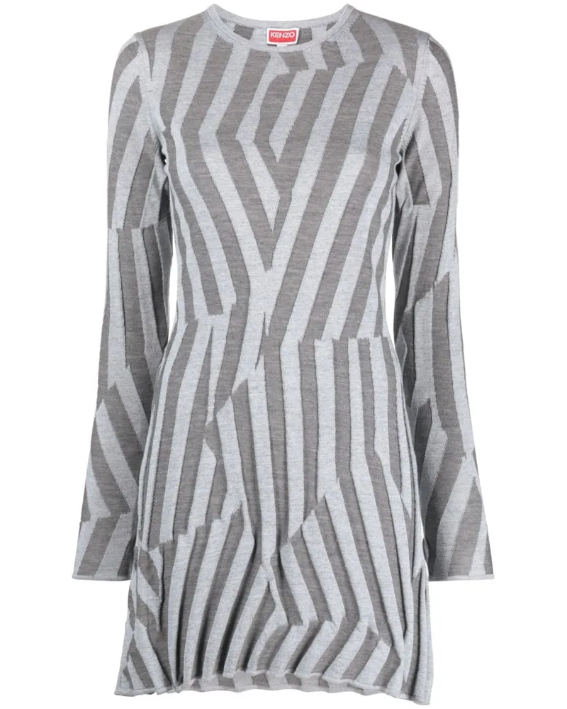 Kenzo Minikleid mit geometrischem Muster - Grau Grau