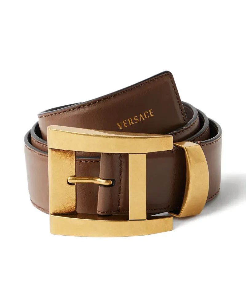 Versace leather belt 4 cm - Braun Braun