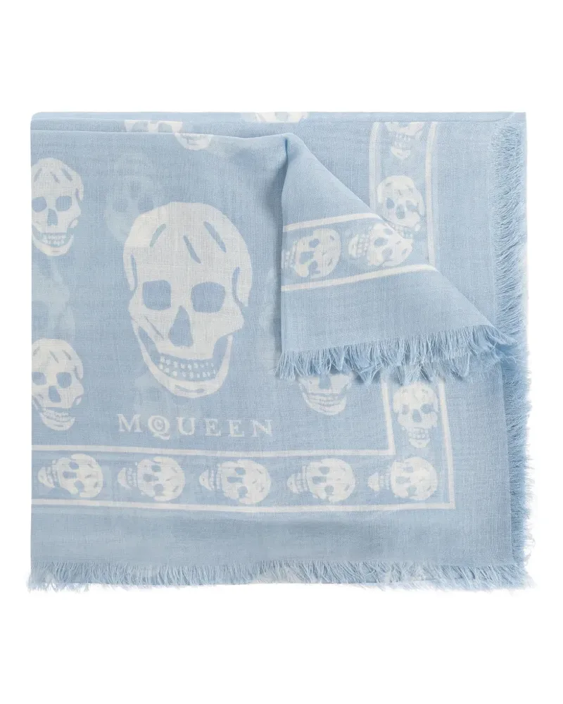 Alexander McQueen Schal mit Totenkopf-Print - Blau Blau