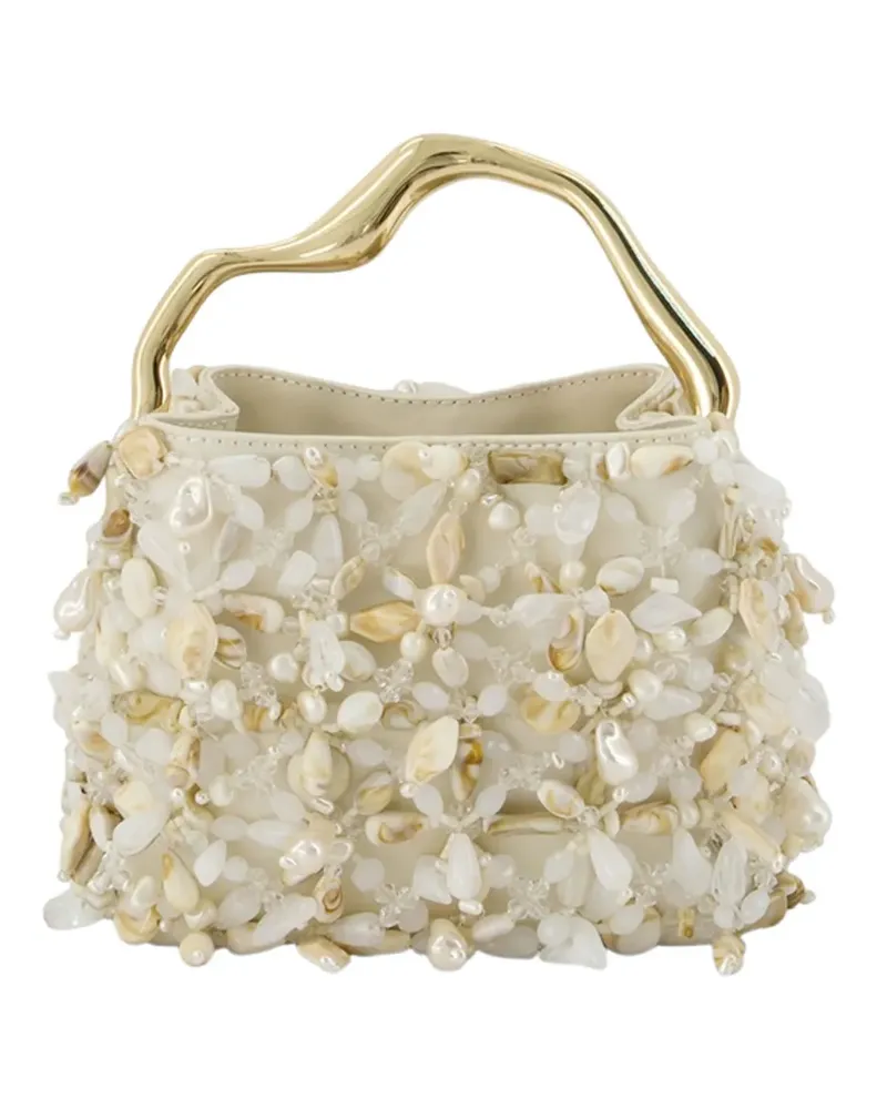 Cult Gaia mini Solene bead-embellished tote bag - Nude Nude