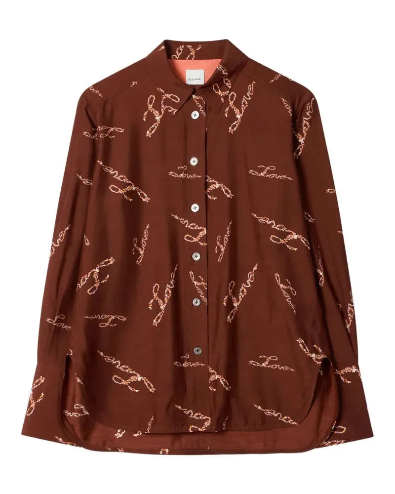 Paul Smith T-Shirt mit "Love"-Print - Braun Braun