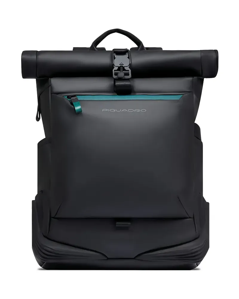 Piquadro roll-top backpack - Schwarz Schwarz
