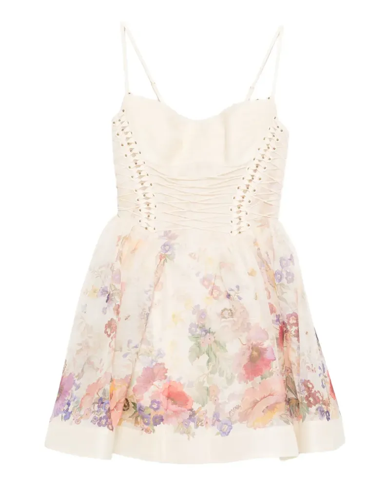 Zimmermann floral corset mini dress - Nude Nude