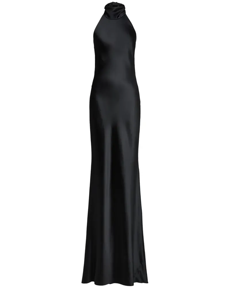 Ralph Lauren Abendkleid in Satinoptik - Schwarz Schwarz