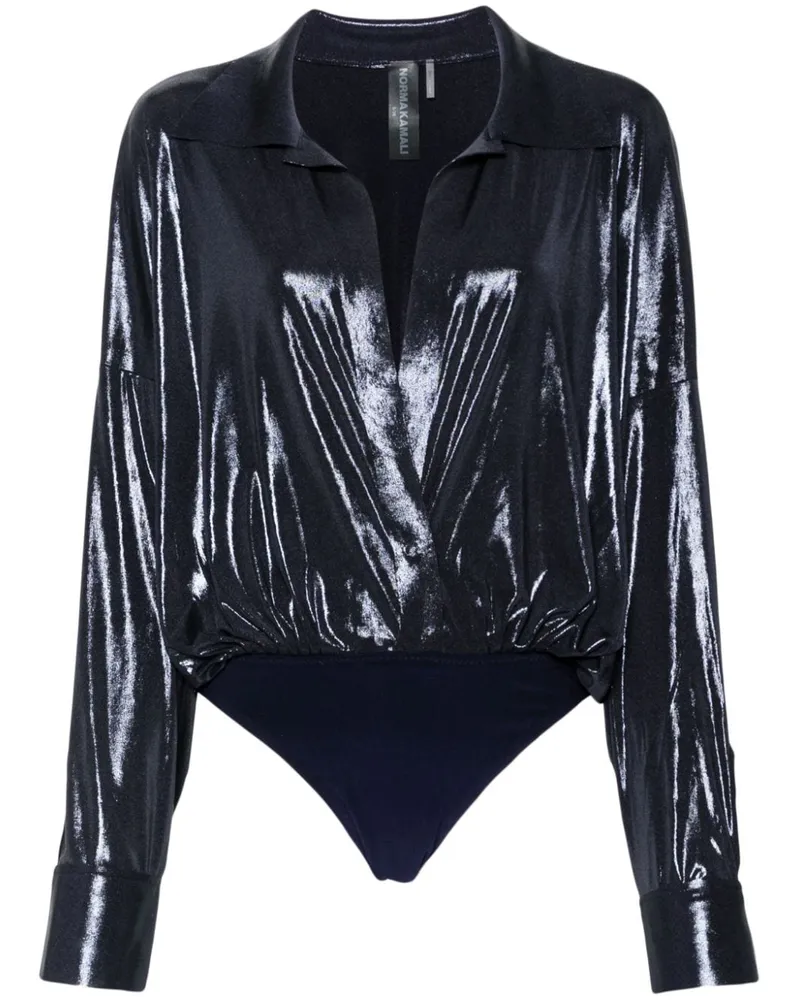 Norma Kamali Hemd mit integriertem Body - Blau Blau