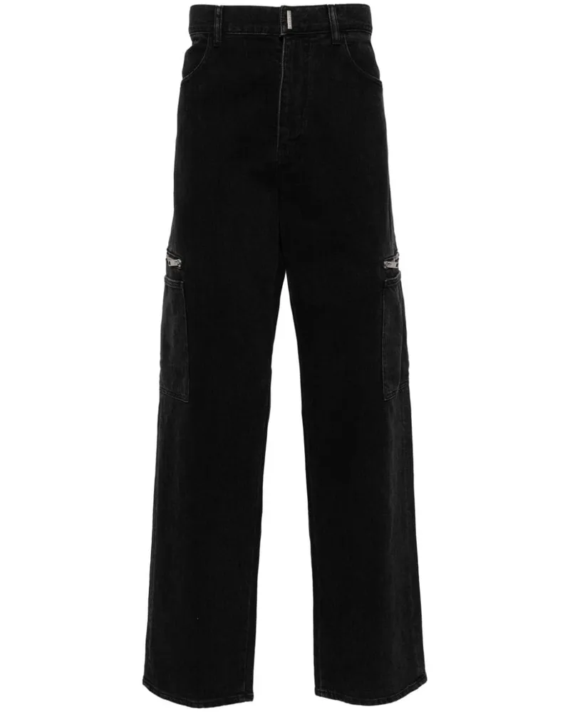 Givenchy Straight-Leg-Jeans mit Logo-Print - Schwarz Schwarz