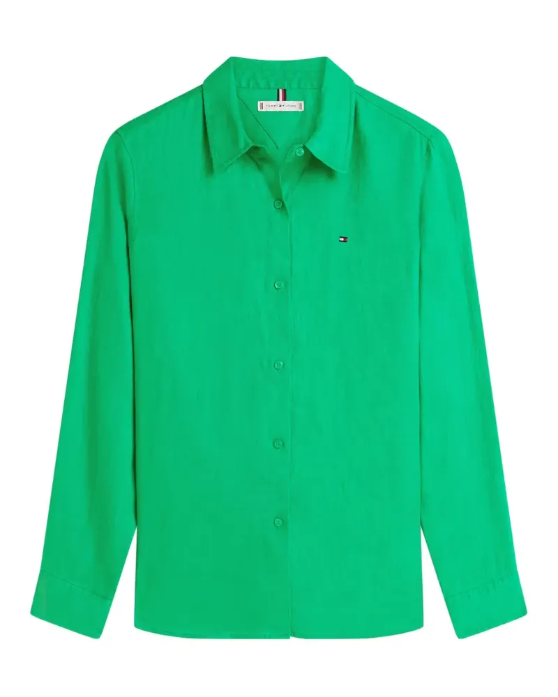 Tommy Hilfiger logo-embroidered button-down shirt - Grün Grün