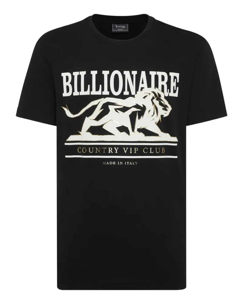 Billionaire T-Shirt mit Logo-Print - Schwarz Schwarz