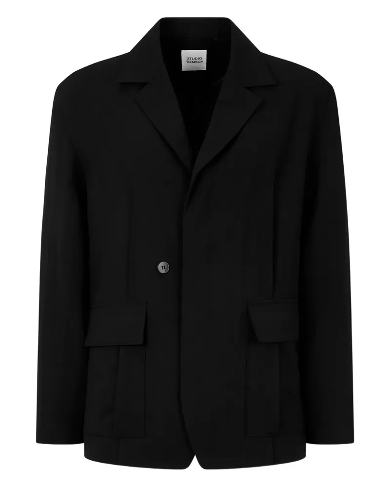 STUDIO TOMBOY Blazer mit aufgesetzten Taschen - Schwarz Schwarz