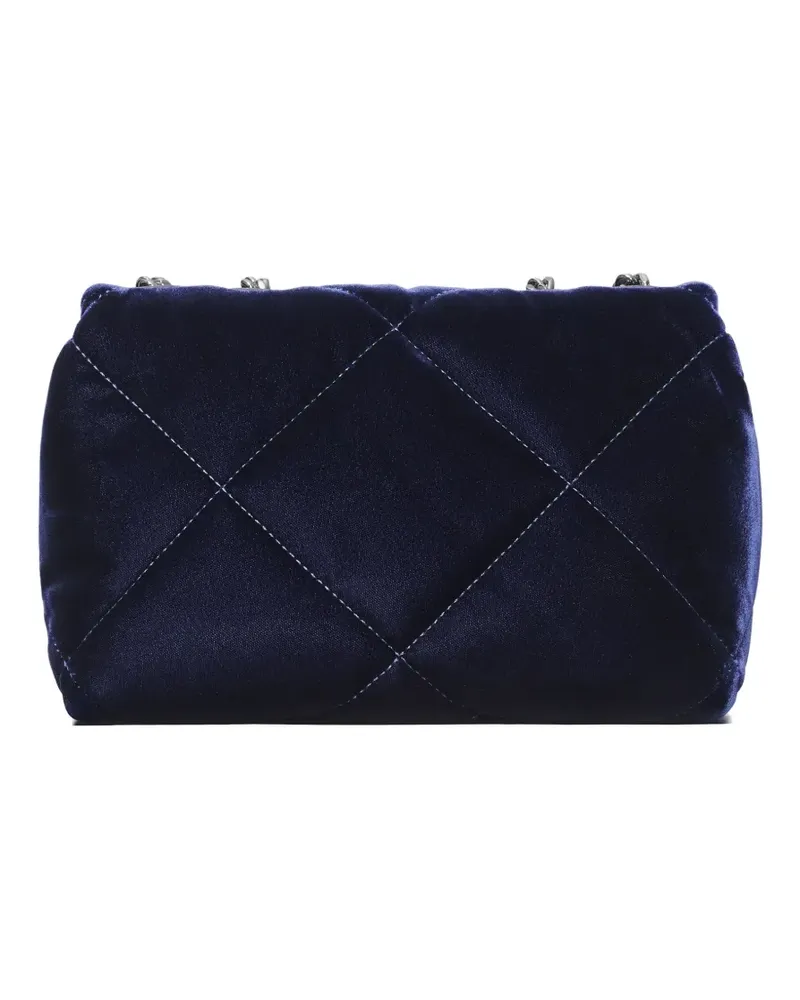 Tory Burch small Kira diamond-quilted velvet shoulder bag - Blau Blau
