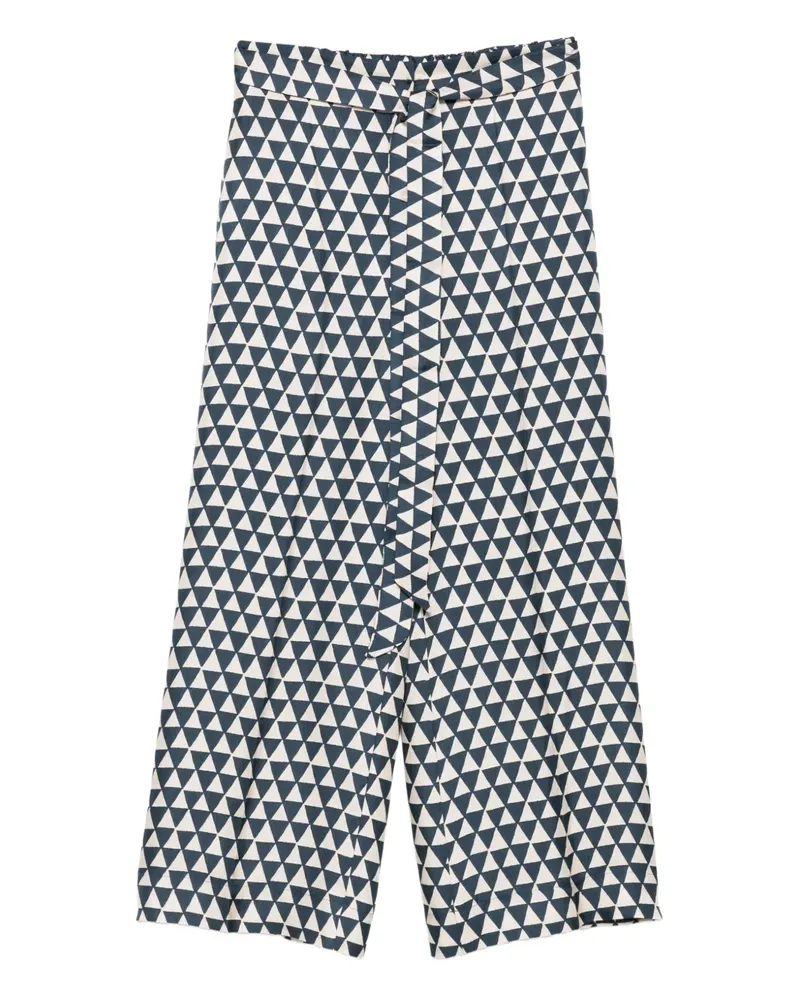 Max Mara Seidenhose mit Triangel-Muster - Nude Nude