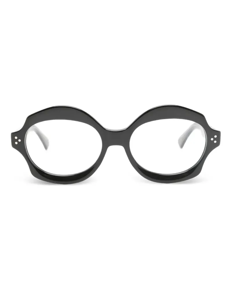 Lesca Brille mit rundem Gestell - Schwarz Schwarz