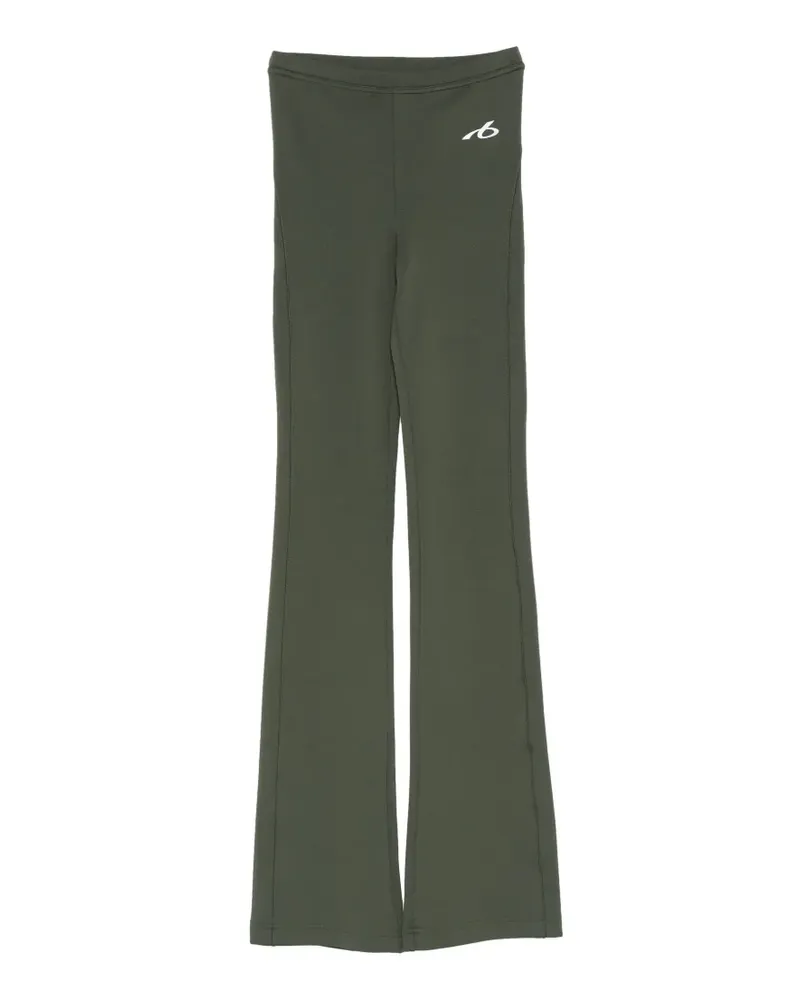 Balenciaga logo-print flared leggings - Grün Grün