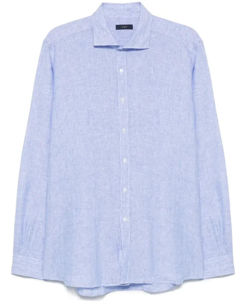 Fay Gestreiftes Hemd - Blau Blau