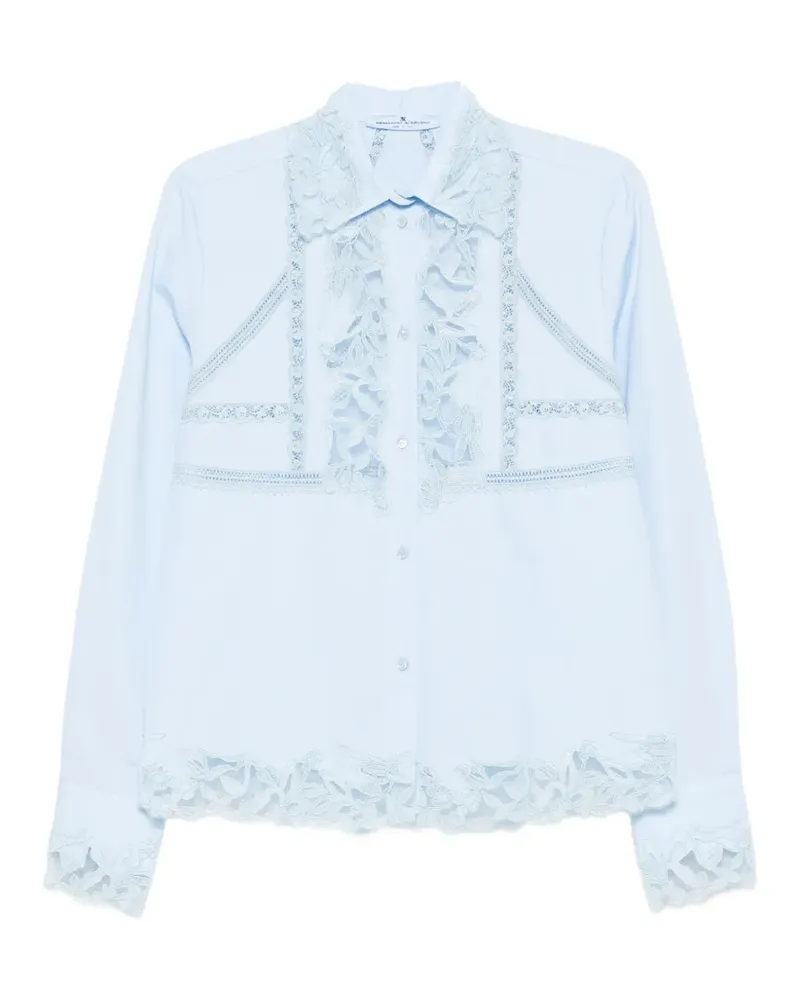 Ermanno Scervino lace-detail shirt - Blau Blau