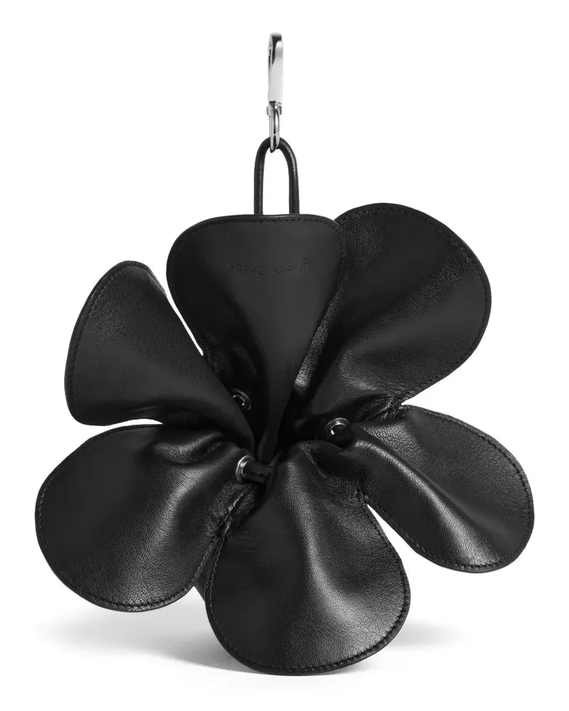 Simone Rocha Taschenanhänger mit Blumendetail - Schwarz Schwarz