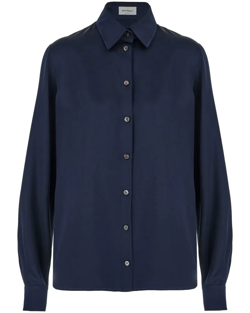 Ferragamo Hemd aus Satin - Blau Blau