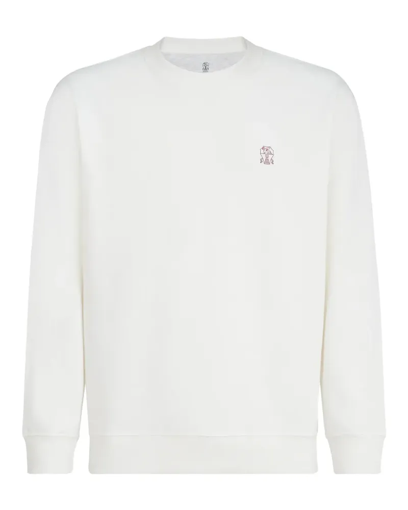 Brunello Cucinelli logo-print sweatshirt - Nude Nude