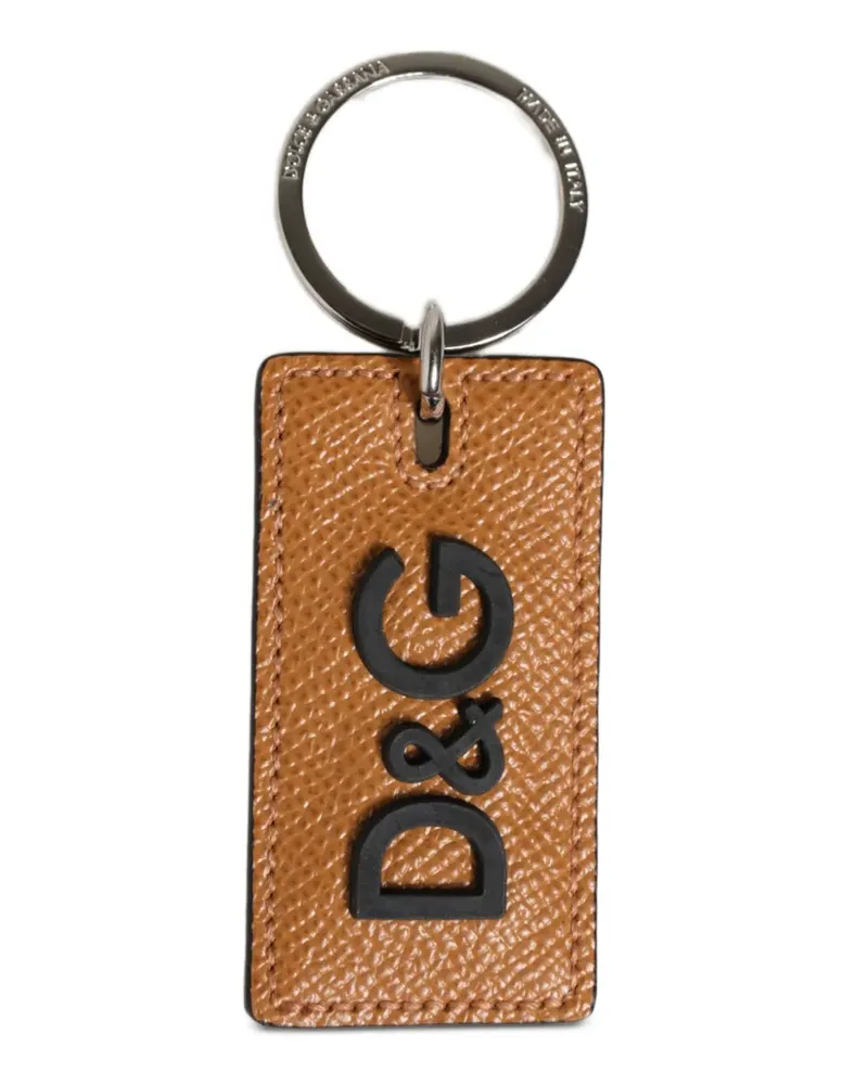 Dolce & Gabbana Schlüsselanhänger mit Logo-Detail - Braun Braun