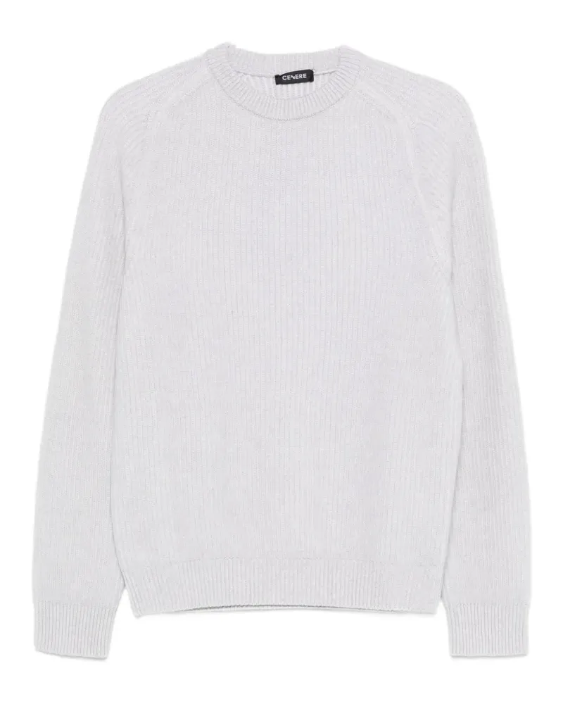 CENERE GB Gerippter Strickpullover - Grau Grau