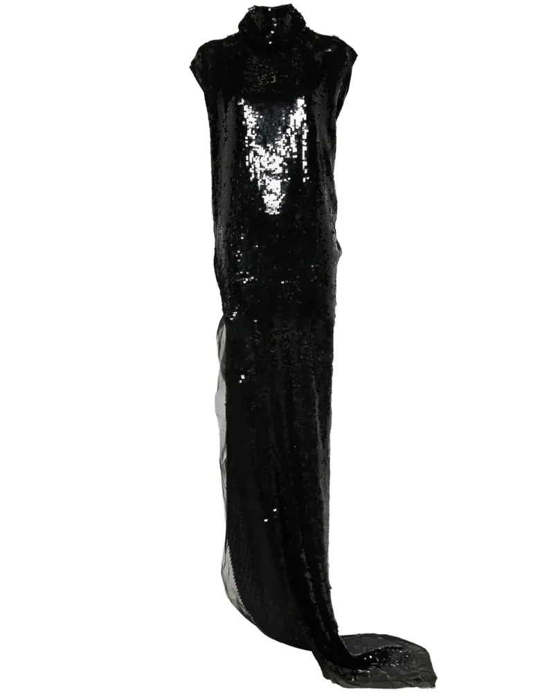 Rick Owens Edfu T Maxikleid mit Pailletten - Schwarz Schwarz
