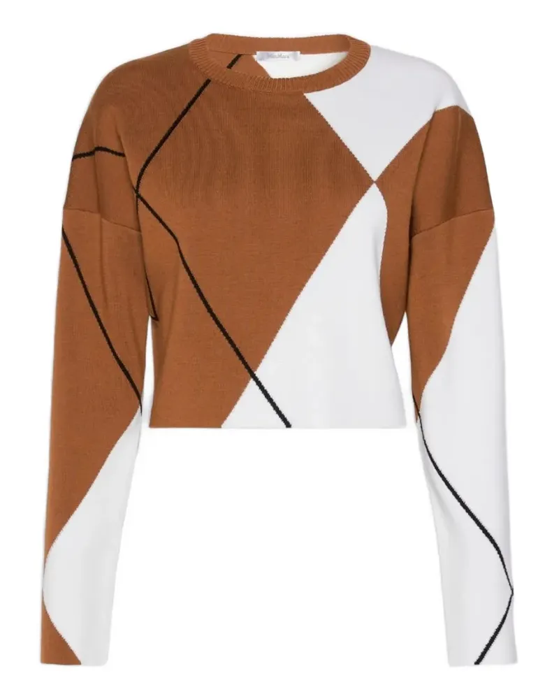 Max Mara geometric-pattern cropped sweater - Braun Braun