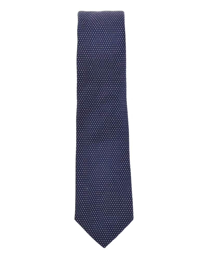 Emporio Armani polka-dot silk tie - Blau Blau