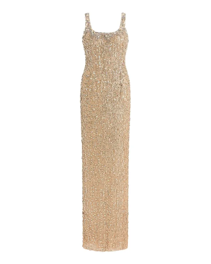 Jenny Packham Tatianna Maxikleid mit Pailletten - Nude Nude