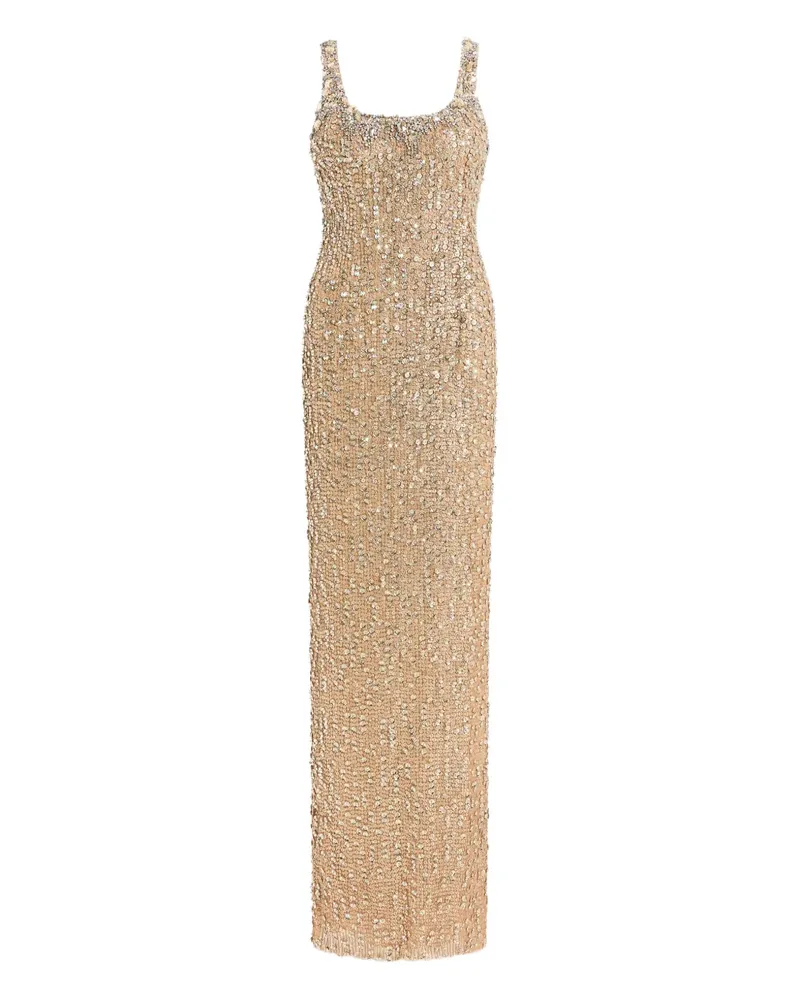 Jenny Packham Tatianna Maxikleid mit Pailletten - Nude Nude