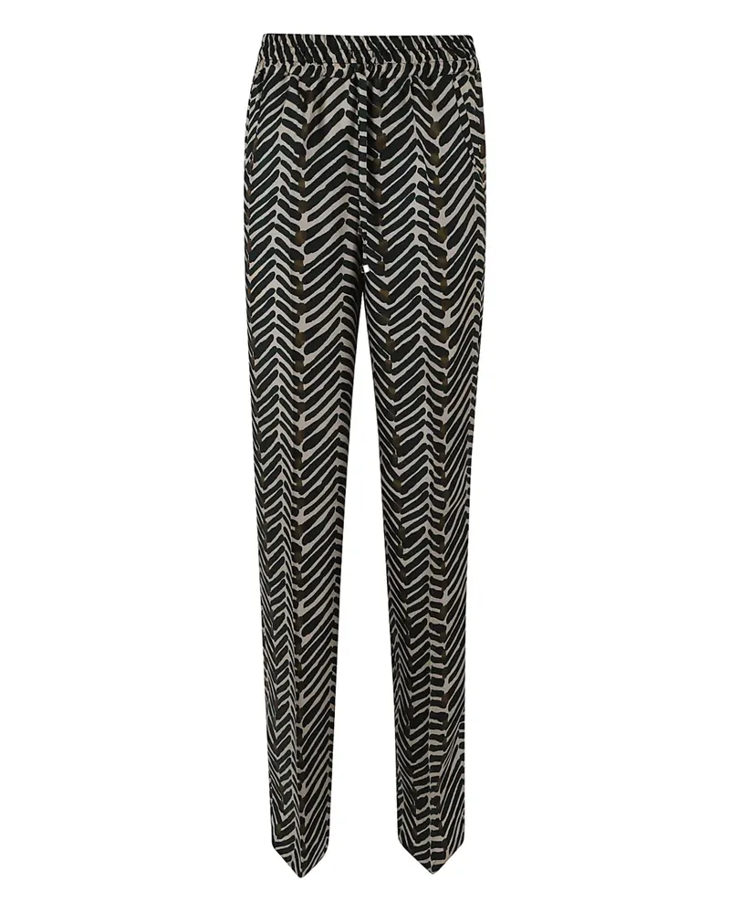Kiton abstract-pattern trousers - Schwarz Schwarz