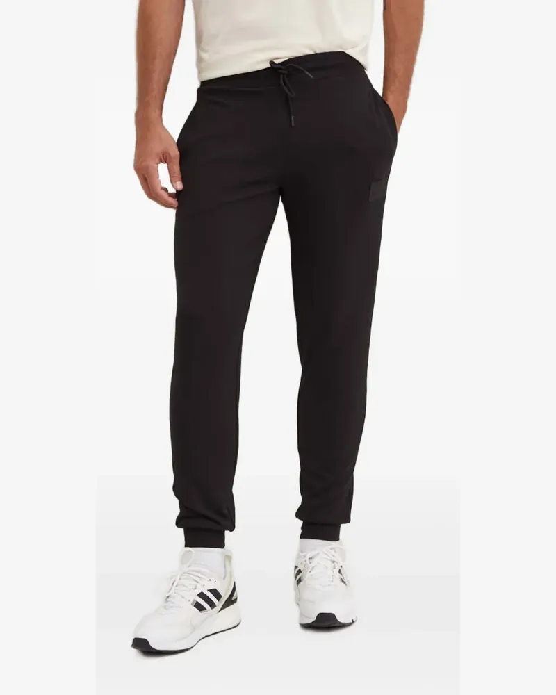 EA7 drawstring logo patch trousers - Schwarz Schwarz