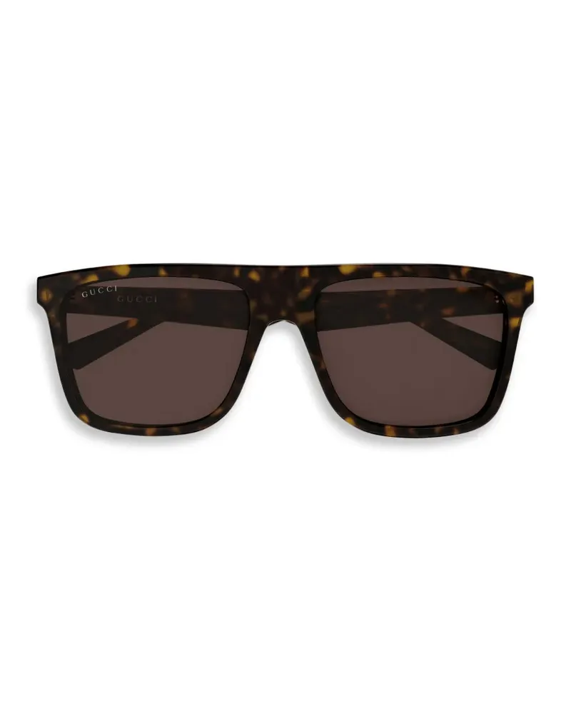 Gucci tortoiseshell-effect square-frame sunglasses - Braun Braun