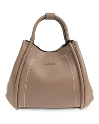 Max Mara Schultertasche mit Logo-Schild Nude