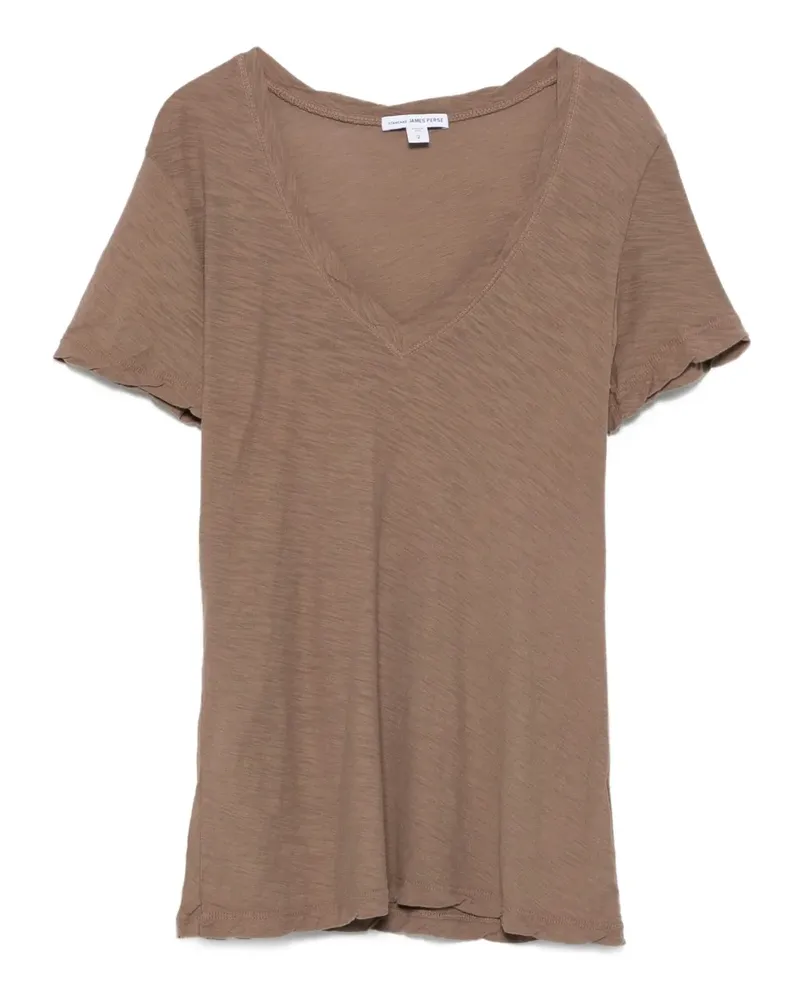 James Perse T-Shirt mit V-Ausschnitt - Braun Braun