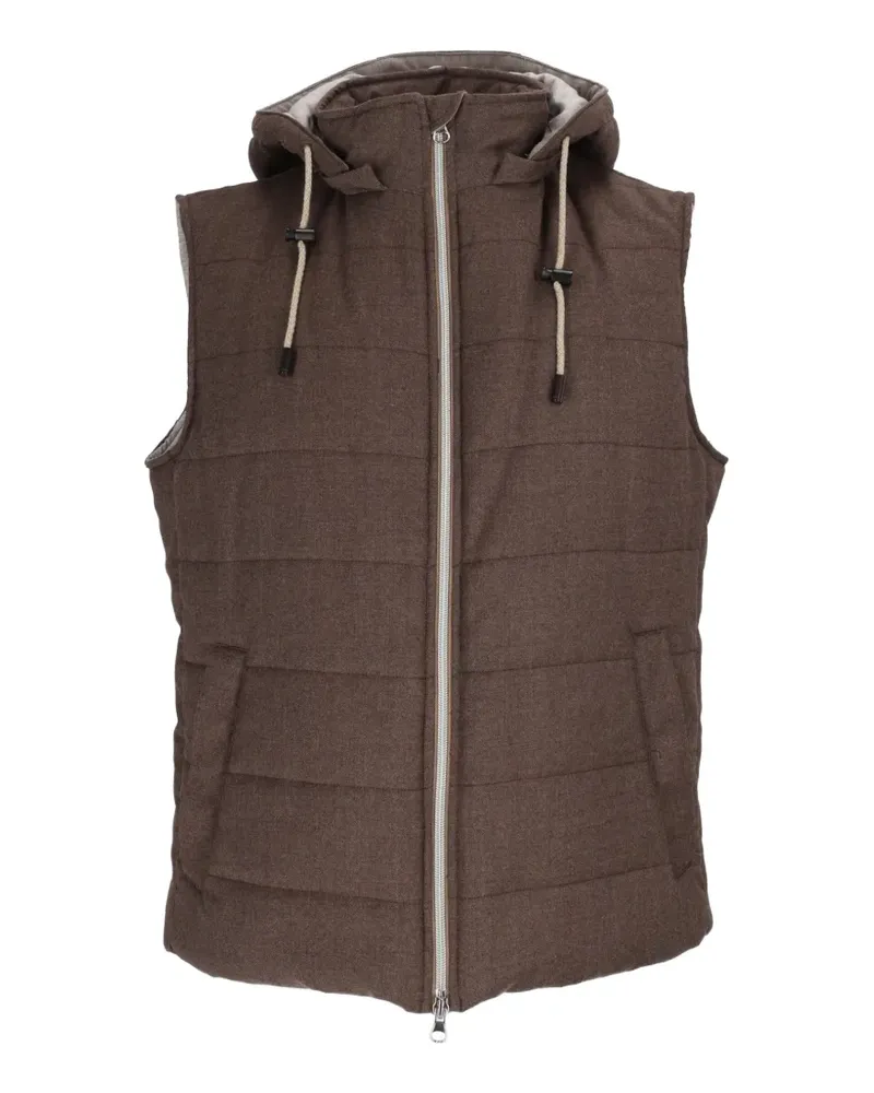 Luigi Bianchi Mantova quilted hooded gilet - Braun Braun