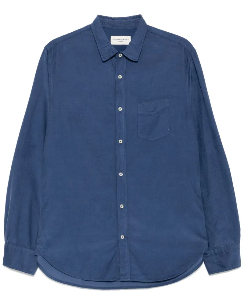 Officine Generale Lipp Hemd Blau