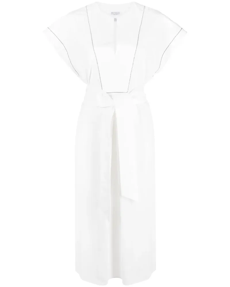 Brunello Cucinelli Kleid mit Gürtel - Weiß Weiß