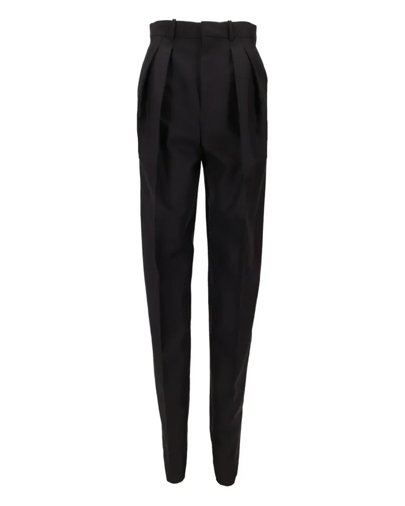Saint Laurent Bundfaltenhose mit geradem Bein - Schwarz Schwarz