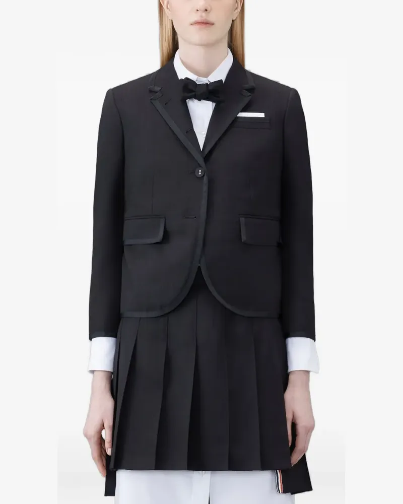 Thom Browne Taillierte Jacke mit fallendem Revers - Schwarz Schwarz