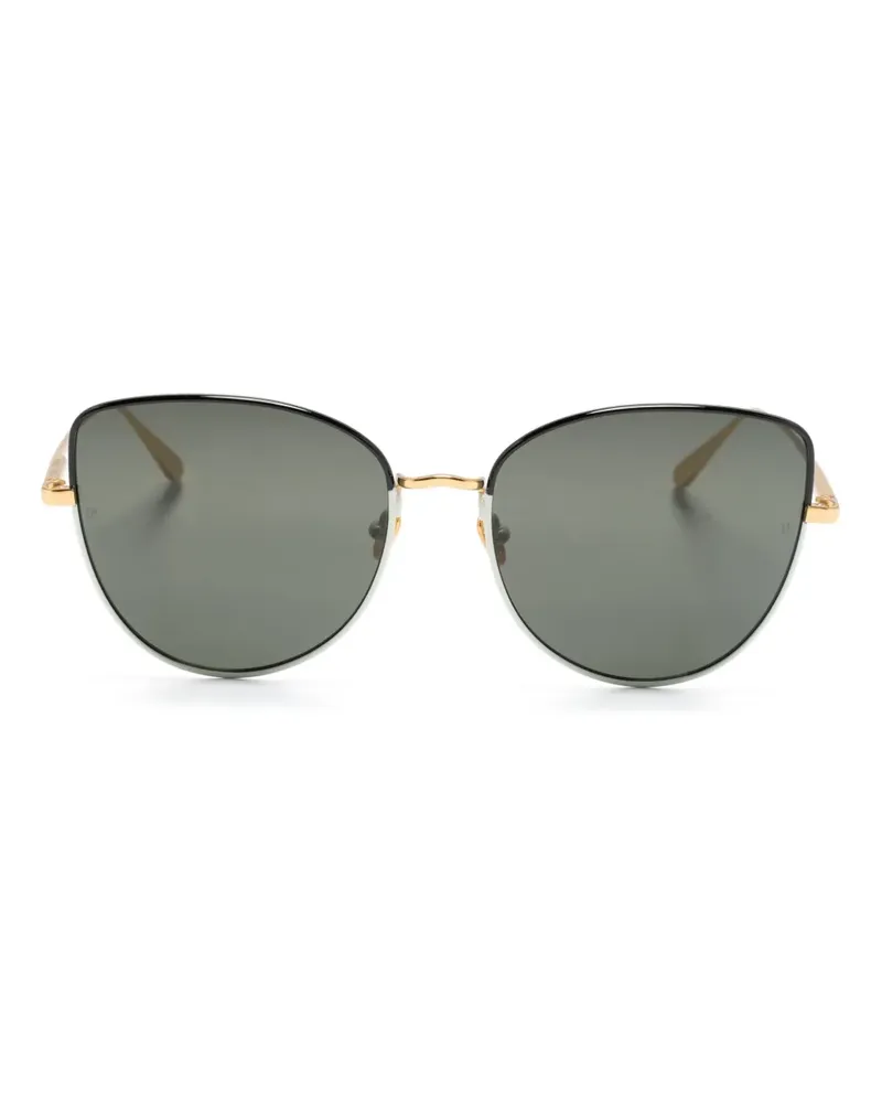 Linda Farrow Eloise Sonnenbrille mit Oversized-Gestell - Gold Gold