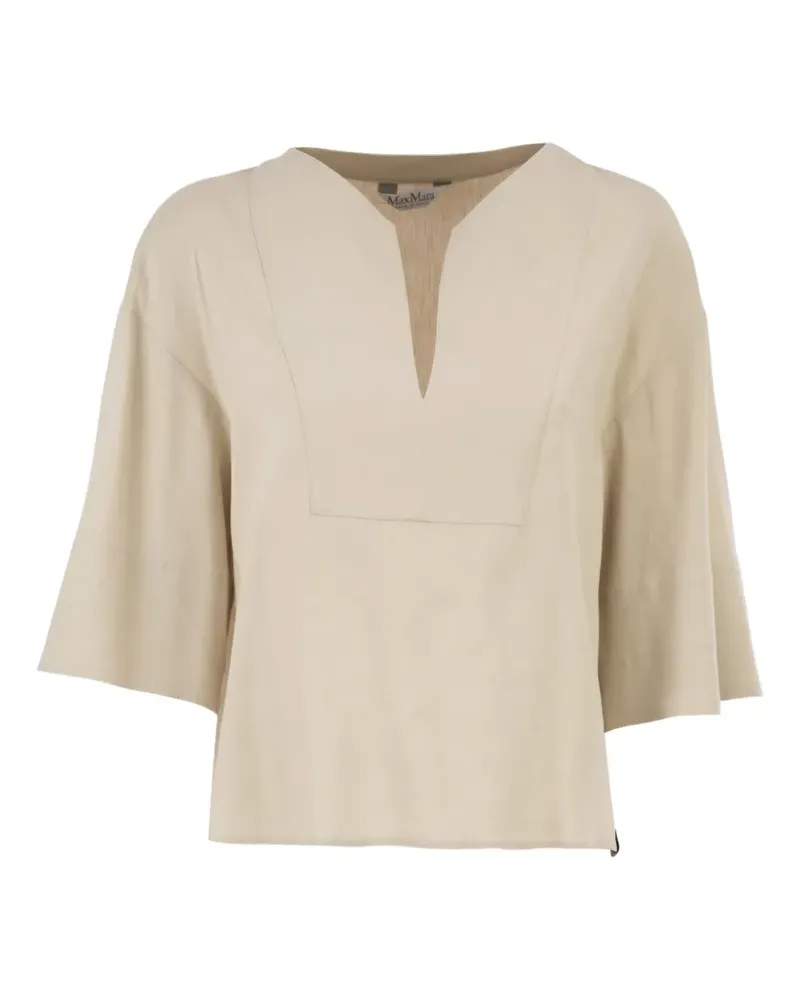 Max Mara notch neck top - Nude Nude