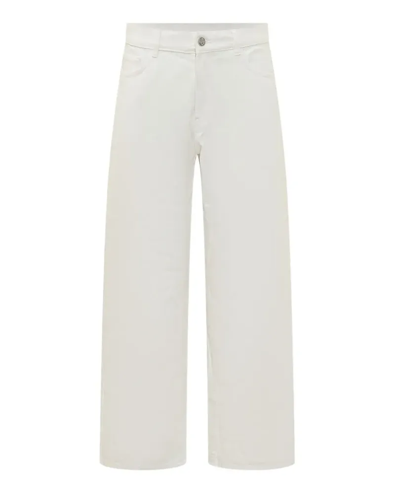 Palm Angels logo-embroidered jeans - Weiß Weiß